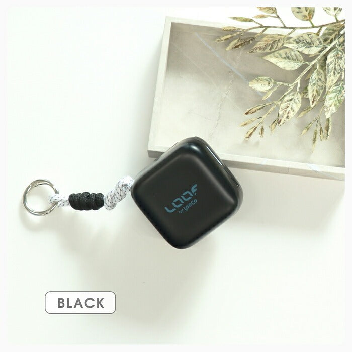LOOF モバイルバッテリー 巻き取り式 リール 伸縮ケーブル 70cm 10000mAh