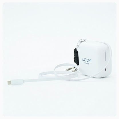 LOOF モバイルバッテリー 巻き取り式 リール 伸縮ケーブル 70cm 10000ｍAh