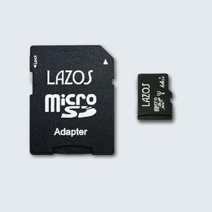 microSDカード Lazos 64GB/Read110MB/s Write70MB/s/UHS-IU3/CLASS10/SDアダプター付